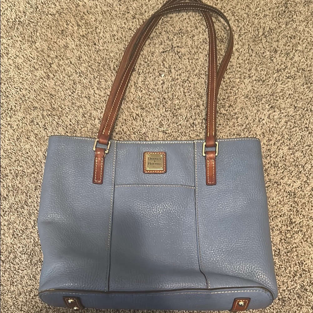 Dooney & Bourke Blue and Brown Structured Tote